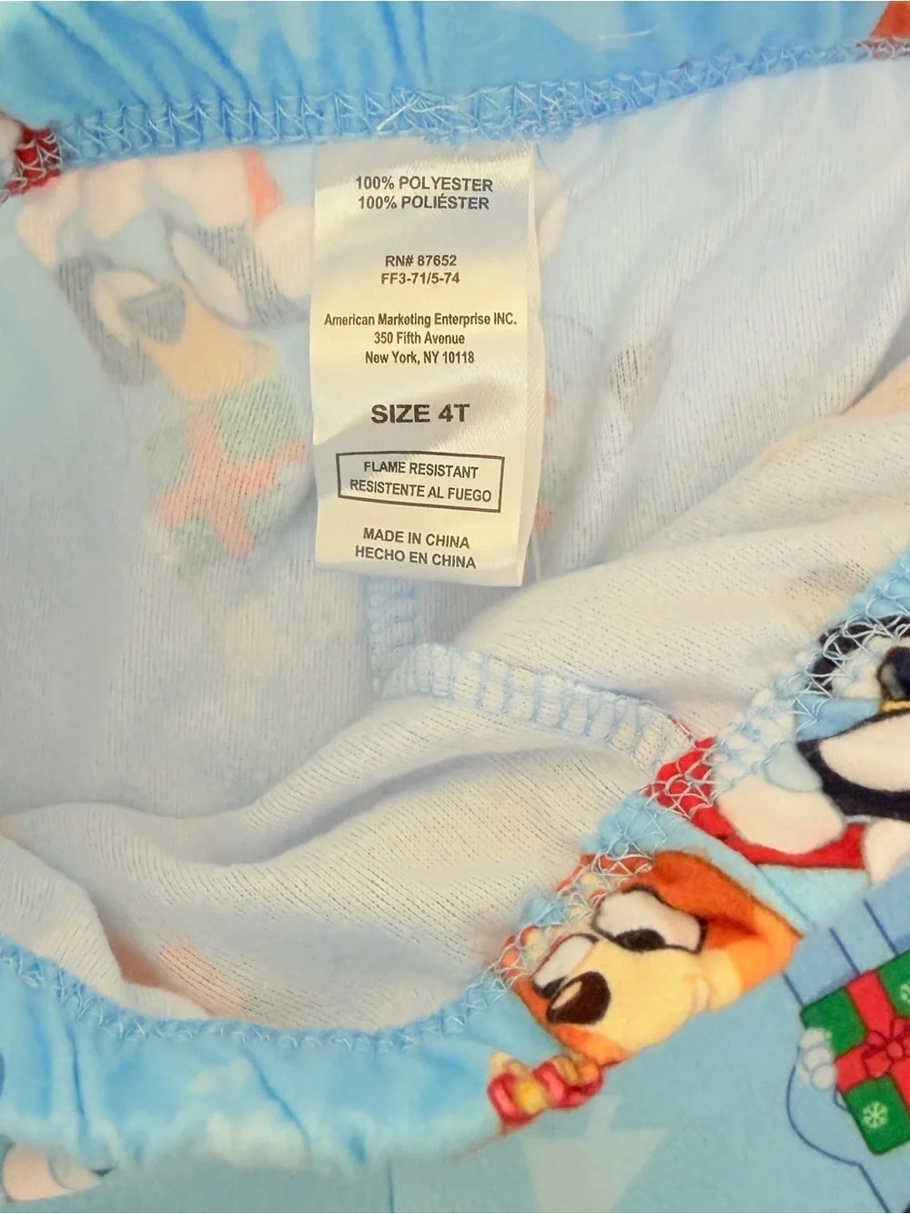 Bluey Bingo Christmas Pajamas 4T 2 Piece NWT